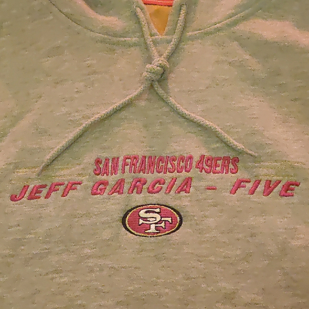 NFL San Francisco 49ers Hoodie - Red and Gold #5 Jeff Garcia Size 3X
